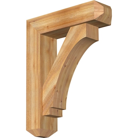 Ekena Millwork Imperial Craftsman Rough Sawn Bracket w/ Offset Brace, Western Red Cedar, 8"W x 30"D x 38"H BKT0806X30X38IMP04RWR